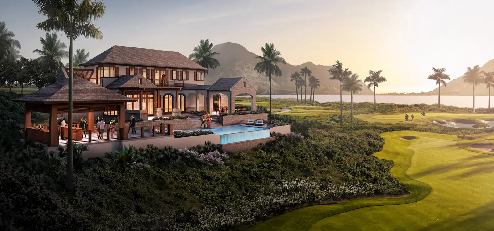 Golf course home for sale at St Kitts: qualifying property for St Kitts real estate citizenship